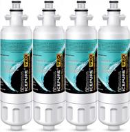 icepure pro adq36006101 nsf401&473&53&42&372 certified replacement for lg lt700p kenmore elite 46-9690 adq36006102 hdx fml-3 lt700pc lfx28968st lfxs29626s rwf1200a refrigerator water filter,4pack logo