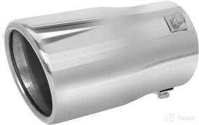 img 4 attached to 🚗 Enhance Your Car's Style with Stainless Steel Double Wall Exhaust Tip – Fits 2-2.75 Inch Exhaust Tail Pipe – Provides Chrome Effect – High-Quality Car Muffler Tips