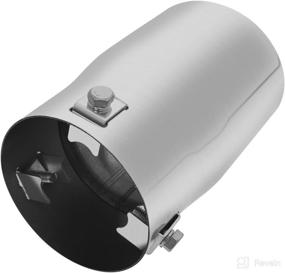 img 2 attached to 🚗 Enhance Your Car's Style with Stainless Steel Double Wall Exhaust Tip – Fits 2-2.75 Inch Exhaust Tail Pipe – Provides Chrome Effect – High-Quality Car Muffler Tips