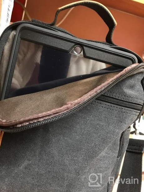 img 1 attached to Men'S 10" IPad Travel School Small Canvas Messenger Bag Purse Shoulder Crossbody Bag Tablet Bag - Plambag review by Ken Ventura