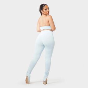 img 1 attached to Flaunt Your Style With XLLAIS Deep V Neck Two-Piece Outfits - Strappy Sleeveless Crop Top And High Waist Leggings Bodycon Jumpsuit