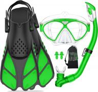 wanfei kids mask fin snorkel set for children boys girls dry top snorkel diving flippers snorkeling gear panoramic view diving mask with gear bag for snorkeling swimming scuba diving training logo