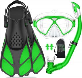 img 4 attached to WANFEI Kids Mask Fin Snorkel Set For Children Boys Girls Dry Top Snorkel Diving Flippers Snorkeling Gear Panoramic View Diving Mask With Gear Bag For Snorkeling Swimming Scuba Diving Training