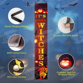 img 3 attached to Gibot Halloween Decorations Outdoor Trick Or Treat And It'S October Witches Halloween Signs For Front Door Or Indoor Home Decor Porch Decorations Halloween Welcome Signs