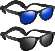 polarized toddler sunglasses with strap - uv protection for boys and girls aged 0-8 years - hxs 2 pack логотип