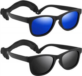 img 4 attached to Polarized Toddler Sunglasses With Strap - UV Protection For Boys And Girls Aged 0-8 Years - HXS 2 Pack