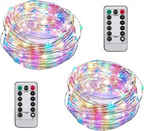img 4 attached to TAGLUMO Fairy Lights Plug-In: 2 Pack, 66FT 200 LED USB String Lights With Remote - Perfect For Indoor Home Decor, Girls' Room, Party, And More In Multicolor