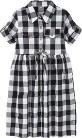 img 4 attached to 👗 Casual Pleated T-Shirt Dresses for Girls at Dresses - Sleeve Included