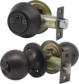 img 1 attached to 5 Pack Of Oil Rubbed Bronze Entry Door Knobs And Double Cylinder Deadbolts With Keyed-Alike Compatibility And Stylish Round Ball Handle Design, Ideal For Exterior/Front Doors