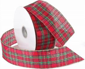 img 4 attached to 🎀 Vibrant Red Festival Plaid Ribbon - Morex Wired Fabric Ribbon, 2-1/2"x 50 yd