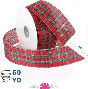 img 3 attached to 🎀 Vibrant Red Festival Plaid Ribbon - Morex Wired Fabric Ribbon, 2-1/2"x 50 yd