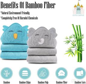 img 1 attached to Cute Castle 2 Pack Bamboo Hooded Baby Towel - Ultra Absorbent Bath Towel for Newborns & Infants - Natural and Soft Towels for Boys and Girls (Lovely Elephant, Happy Bird)