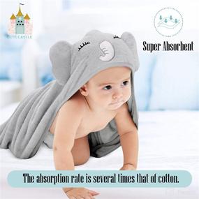 img 3 attached to Cute Castle 2 Pack Bamboo Hooded Baby Towel - Ultra Absorbent Bath Towel for Newborns & Infants - Natural and Soft Towels for Boys and Girls (Lovely Elephant, Happy Bird)