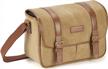 classic camera bag, evecase large canvas messenger slr/dslr shoulder case with leather trim, tablet compartment and removable insert for mirrorless, micro 4/3, compact system, high zoom digital camera logo