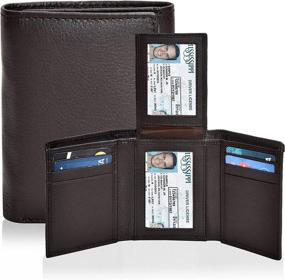 img 4 attached to RFID Leather Trifold Wallets Men Men's Accessories , Wallets, Card Cases & Money Organizers