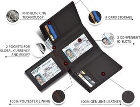 img 1 attached to RFID Leather Trifold Wallets Men Men's Accessories , Wallets, Card Cases & Money Organizers