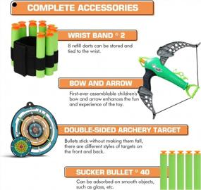 img 1 attached to Kids Bow And Arrow Set - Archery Fun For Boys & Girls Ages 3-12 | 40 Foam Darts & Target Included!