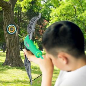 img 2 attached to Kids Bow And Arrow Set - Archery Fun For Boys & Girls Ages 3-12 | 40 Foam Darts & Target Included!