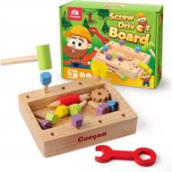 деревянный ящик для инструментов coogam: набор игрушек stem, вдохновленный монтессори, для развития мелкой моторики у дошкольников логотип