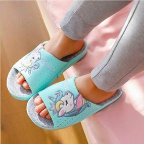 img 2 attached to Unicorn House Slippers For Kids - Non-Slip, Comfortable Indoor Slip-Ons For Boys And Girls