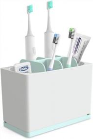 img 4 attached to BPA-Free Plastic Toothbrush Caddy: Luvan Electric Toothbrush Holder For Bathroom Shower Storage Stand