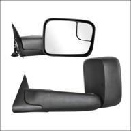 pz towing mirror replacement: 1994-1997 ram pair, powered, without signal, black power - efficient and reliable logo
