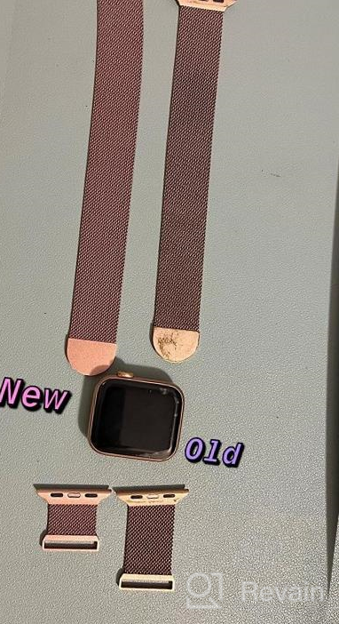 img 1 attached to Stainless Steel Mesh Loop Magnetic Clasp Replacement IWatch Band Compatible With Apple Watch Series Ultra SE 8 7 6 5 4 3 2 1, 38Mm-44Mm, Space Grey For Men And Women By OULUOQI review by Derick Carpenter