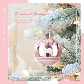 img 2 attached to Украсьте залы 128 небьющимися рождественскими украшениями для вашей елки - набор безделушек SOLEDI's Assorted Bauble в красивой розовой упаковке!