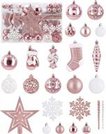 украсьте залы 128 небьющимися рождественскими украшениями для вашей елки - набор безделушек soledi's assorted bauble в красивой розовой упаковке! логотип