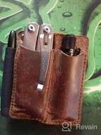 img 1 attached to Full Grain Leather EDC Pocket Organizer With Pen Loop - Ideal Pocket Slip, Knife Pouch, And Carrier For Everyday Carry Organization In Chestnut Color review by Kevin Garcia