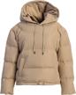 canada pullover puffer beige medium women's clothing ~ coats, jackets & vests logo