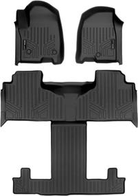 img 4 attached to 🚙 Smartliner Custom Fit Cadillac Escalade 3 Row Liner Set for 2021-2023 with 2nd Row Bucket Seats