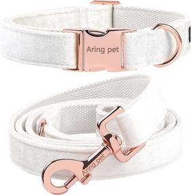 img 4 attached to 🐶 ARING PET Soft White Velvet Dog Collar and Leash Set: Adjustable Collars for Dogs with Superior Comfort