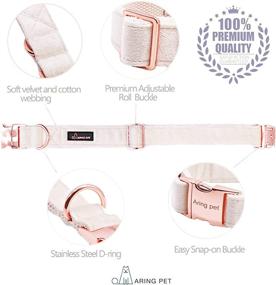 img 3 attached to 🐶 ARING PET Soft White Velvet Dog Collar and Leash Set: Adjustable Collars for Dogs with Superior Comfort