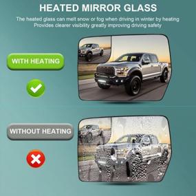 img 3 attached to 2011-2014 Ford F150 Heated Blind Spot Mirror Glass - Left Side View Convex Replacement With Rear Holder BL3Z-17K707-E