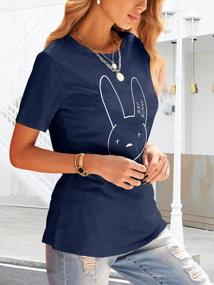 img 2 attached to Easter Graphic Tees For Women - Cute Rabbit & Egg Designs, 'Hangin With My Peeps' Print Tops By Anbech