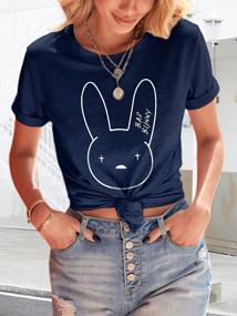 img 3 attached to Easter Graphic Tees For Women - Cute Rabbit & Egg Designs, 'Hangin With My Peeps' Print Tops By Anbech