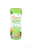 🍏 happy baby organic superfood puffs apple & broccoli: crunchy baby snack with choline for brain & eye health logo