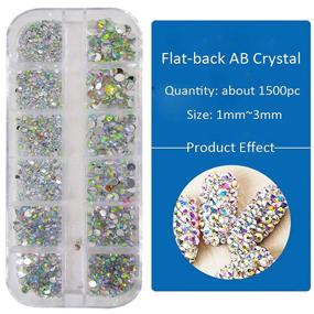 img 1 attached to 600 Clear Long Coffin Acrylic Nail Tips Kit With AB Rhinestone Beads - LoveOurHome Artificial Fingernails For Salon & Home Manicure Designs