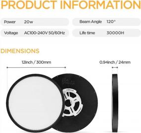 img 2 attached to TALOYA 12In LED Ceiling Light - 200W Equivalent, 3 Color Temperatures, Black Shell 1-Pack