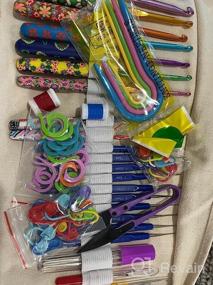 img 5 attached to 77 Piece Crochet Hook Set - Ergonomic Aluminum Crochet Hooks with Knitting 🧶 Needles, Large Eye Blunt Needles, Colorful Crochet Needles, Plastic Stitch Markers, and Convenient Case