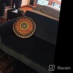 img 1 attached to Boho Chic Floor Pillow: Colorful Embroidered Round Cushion For Stylish Meditation And Seating Area Décor In Living Room And Bedroom review by Allie Hull