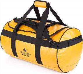 img 4 attached to Спортивная сумка SANDHAMN - водостойкая спортивная и дорожная сумка с ремнями для рюкзака - 60 л желтая сумка Weekender для мужчин и женщин от The Friendly Swede