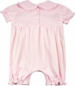 img 1 attached to Organic Smocked Romper: Pink Christening & Easter Outfit For Baby Girls By Dakomoda