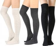 женские вязаные гольфы выше колена для тепла осенью и зимой - длинные носки и гетры от stylegaga логотип