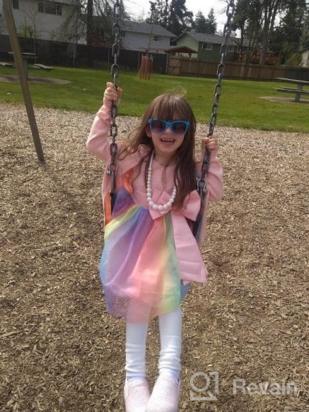 img 1 attached to Uhnice Little Girl's Rainbow Wedding 🌈 Party Dress: Sleeveless Tulle with 3D Flower Embellishments review by Melanie Trunnell