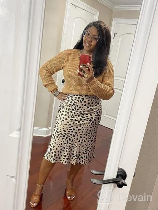 img 1 attached to Chic And Trendy: Women'S Leopard Midi Skirt In Silk Satin And High Waist Elastic For Fashionable Comfort review by Ari Tanner