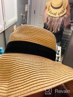img 1 attached to Funky Junque Women’S UPF 50 Bold Cursive Embroidered Adjustable Beach Floppy Sun Hat review by Christine Bryant