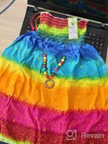 img 7 attached to 🌸 Покажи свой стиль с платьями в стиле бохо для девочек - цветные безрукавные платья Карнавал на пляже с ожерельем!
