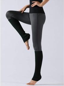 img 2 attached to Bettli Leg Warmer, Женские носки для вязания крючком до бедра с высокой завязкой (черный)